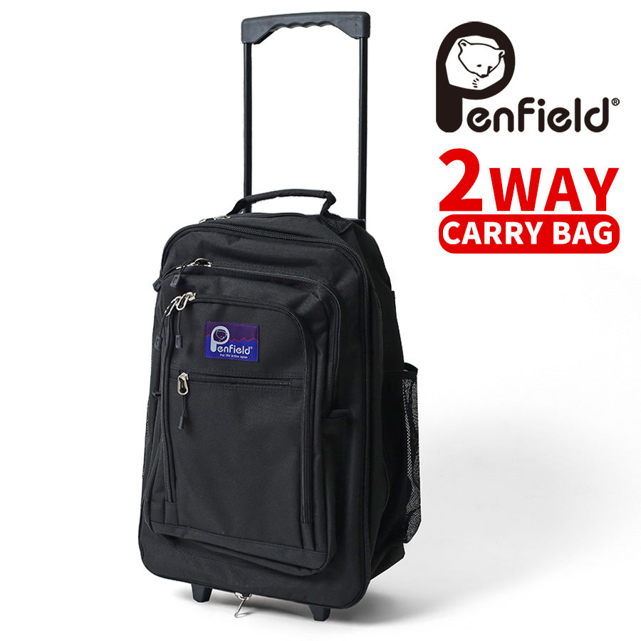 Penfield ペンフィールド キャリーバッグ リュック バックパック 2WAY メンズ レディース ユニセックス キャリーケース ブランド ロゴ 機内持ち込み可 バッグ容量34-42L マチ幅伸長可 キャスター カバー付き(7747320013)