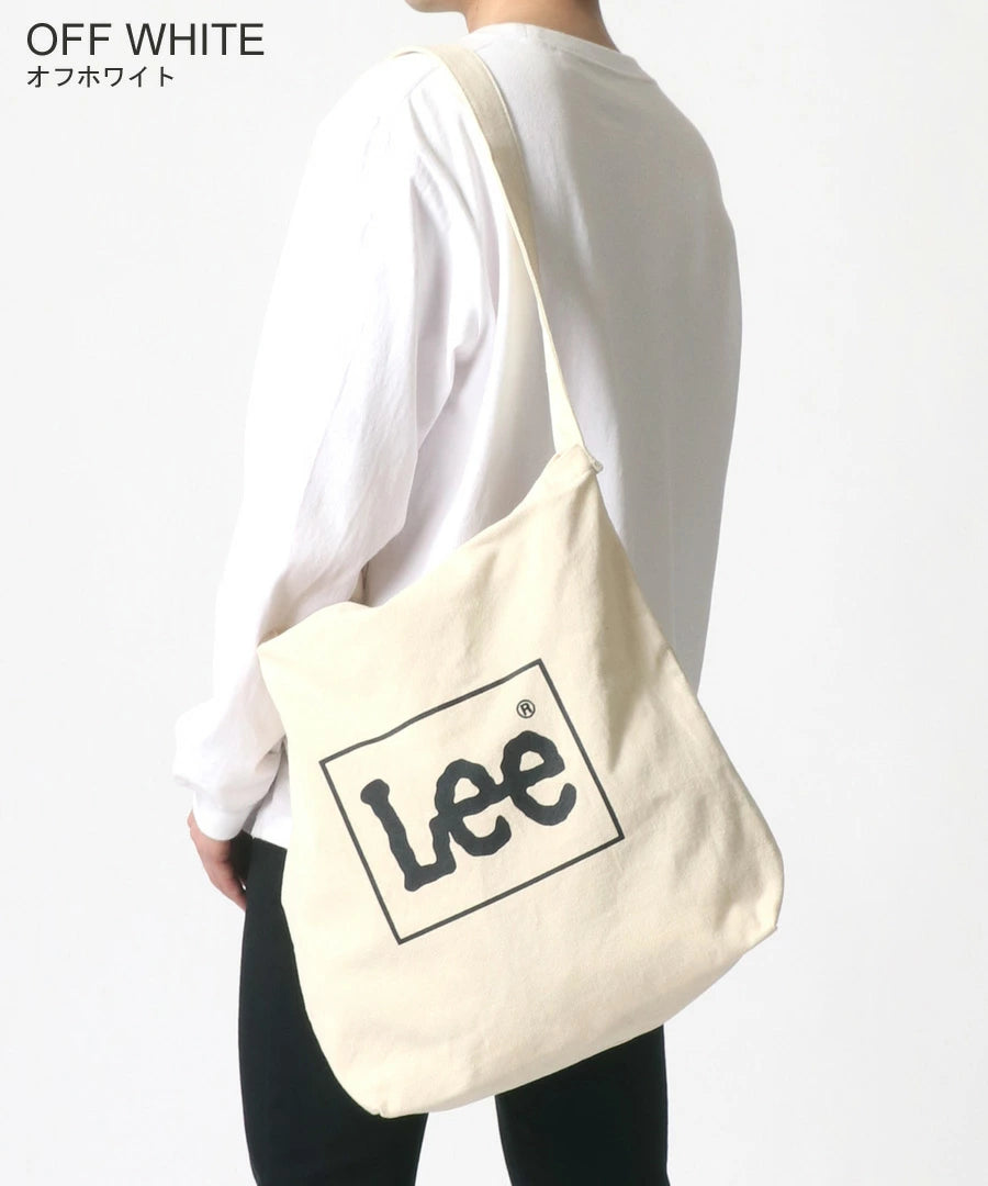 Lee リー ショルダーバッグ キャンバス 2WAY レディース メンズ ユニセックス トートバッグ ロゴプリント ミニボックスロゴ 刺繍 無地 バックポケット ミニポケット 収納 B4 大容量 通勤 通学 デイリーユース(7787840001)