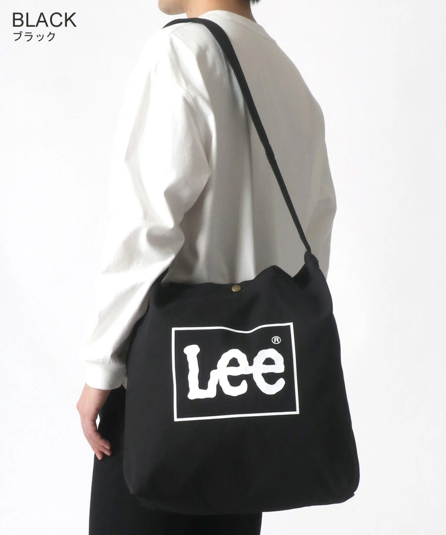 Lee リー ショルダーバッグ キャンバス 2WAY レディース メンズ ユニセックス トートバッグ ロゴプリント ミニボックスロゴ 刺繍 無地 バックポケット ミニポケット 収納 B4 大容量 通勤 通学 デイリーユース(7787840001)