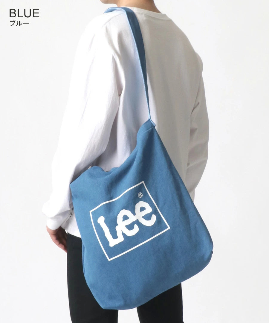 Lee リー ショルダーバッグ キャンバス 2WAY レディース メンズ ユニセックス トートバッグ ロゴプリント ミニボックスロゴ 刺繍 無地 バックポケット ミニポケット 収納 B4 大容量 通勤 通学 デイリーユース(7787840001)