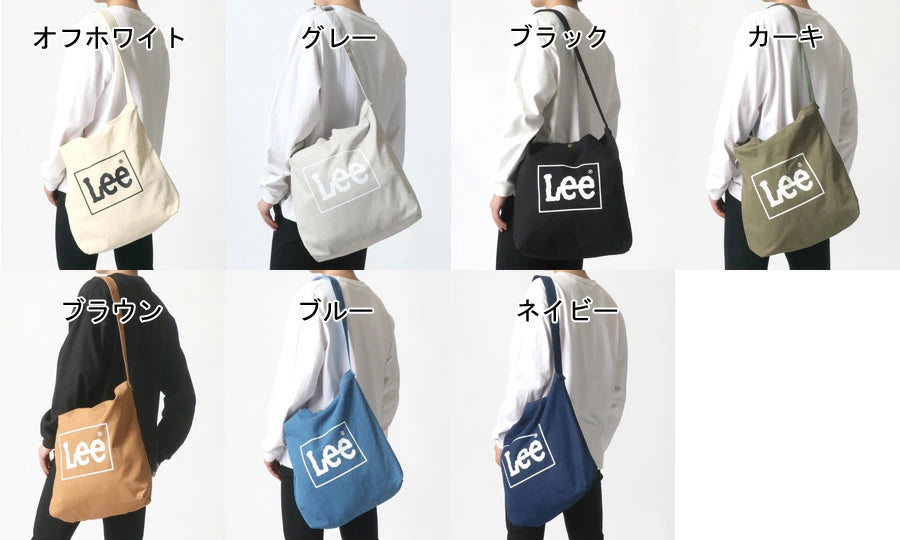 Lee リー ショルダーバッグ キャンバス 2WAY レディース メンズ ユニセックス トートバッグ ロゴプリント ミニボックスロゴ 刺繍 無地 バックポケット ミニポケット 収納 B4 大容量 通勤 通学 デイリーユース(7787840001)