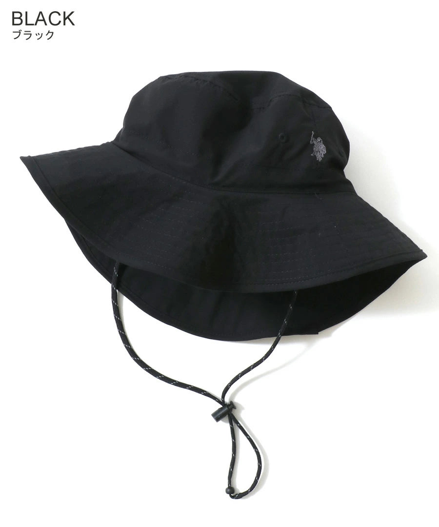 U.S. POLO ASSN. ユーエスポロアッスン サンシェード付 アドベンチャーハット サファリハット メンズ レディース ユニセックス ロゴ ワンポイント刺繍 UVカット 速乾性 リップストップ仕様 デイリーユース(7817140010)