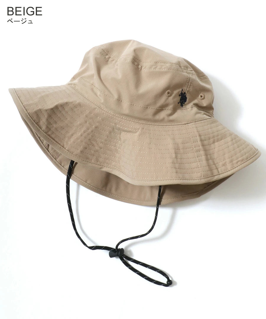 U.S. POLO ASSN. ユーエスポロアッスン サンシェード付 アドベンチャーハット サファリハット メンズ レディース ユニセックス ロゴ ワンポイント刺繍 UVカット 速乾性 リップストップ仕様 デイリーユース(7817140010)