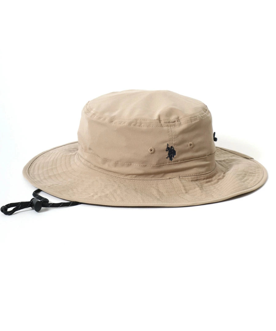 U.S. POLO ASSN. ユーエスポロアッスン サンシェード付 アドベンチャーハット サファリハット メンズ レディース ユニセックス ロゴ ワンポイント刺繍 UVカット 速乾性 リップストップ仕様 デイリーユース(7817140010)