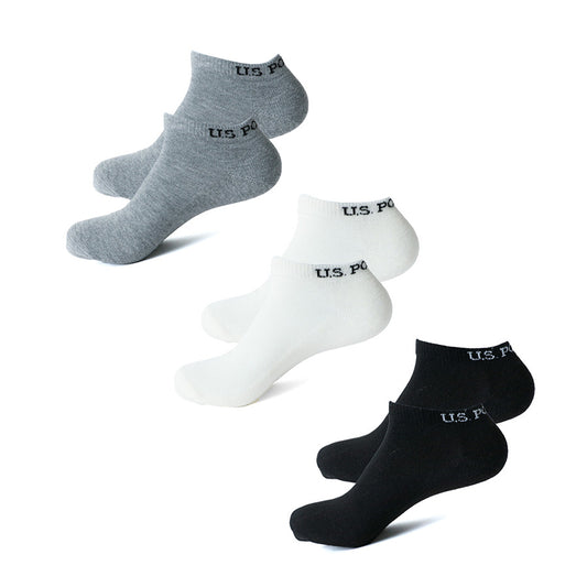 U.S. POLO ASSN. ユーエス.ポロアッスン 靴下 メンズ 3Pセット 3足組 25~27cm スニーカーソックス セット ブランド(7837140002)