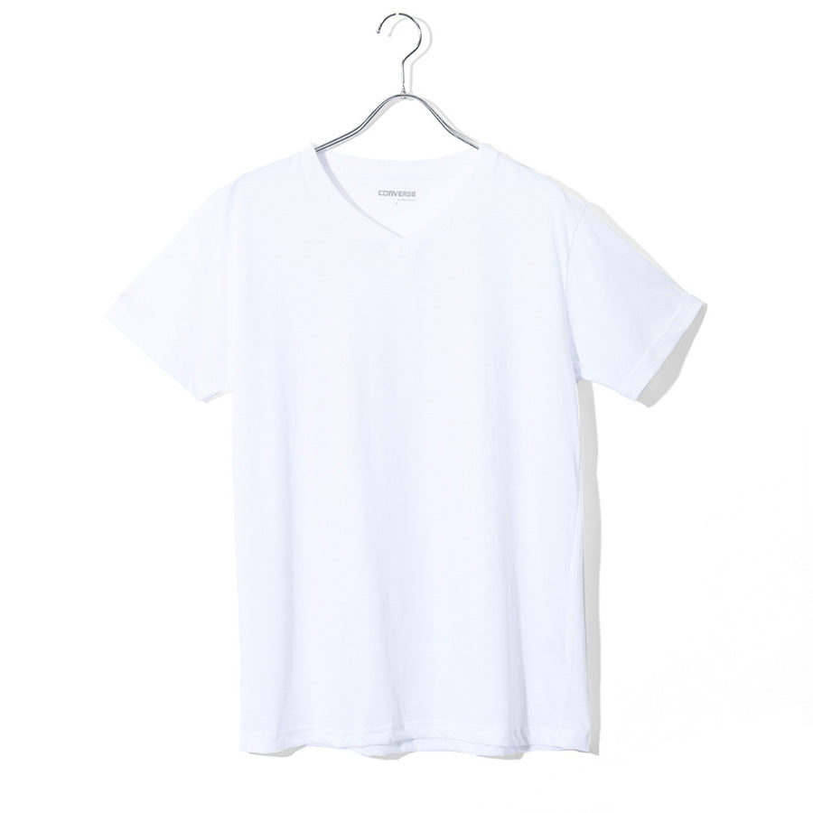 CONVERSE コンバース 2枚組 2P Vネック Tシャツ メンズ レディース ユニセックス 無地 綿混 シンプル ベーシック アンダーウェア インナー 肌着 薄手(7881690002)