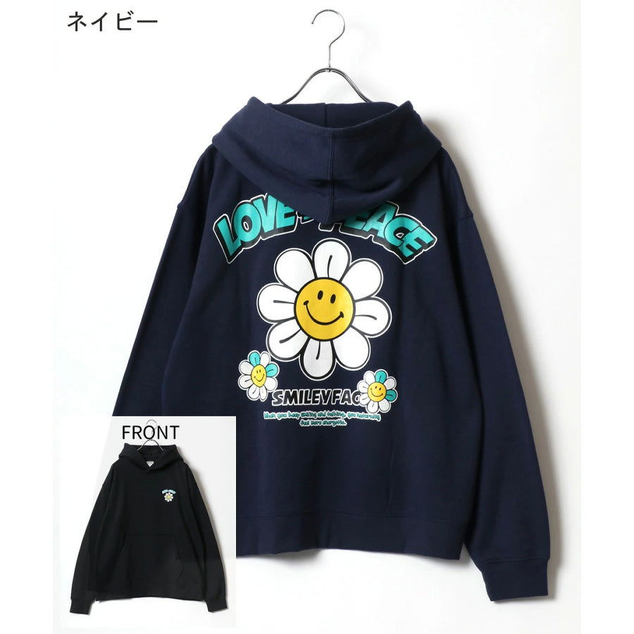 SMILEY FACE スマイリーフェイス スウェット パーカー メンズ 裏起毛 プルパーカー フーディ フーディー ワンポイント刺繍 スエット レディース(0132510130)