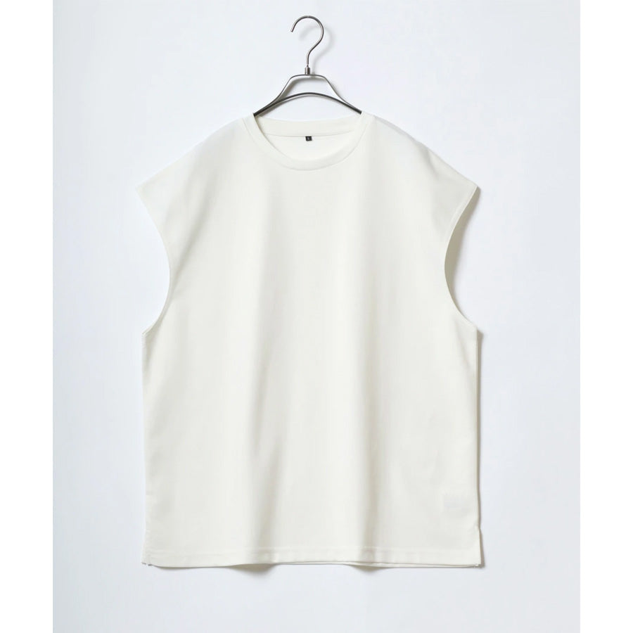 marukawa ドライ ダブルフェイス ポンチ ノースリーブ メンズ レディース ユニセックス Tシャツ 袖なし カットソー トップス インナー 速乾性 ストレッチ イージーケア素材 とろみ 快適 着心地 ベーシック シンプル ミニマル(0183010005)