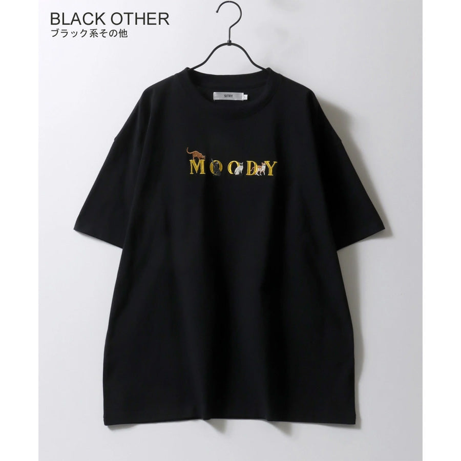 SITRY シトリー Tシャツ 半袖 メンズ レディース ユニセックス 綿100 別注 オーバーサイズ ビッグシルエット ワイドシルエット アニマル ゴースト ワンポイント刺繍 カットソー トップス(0115130027)