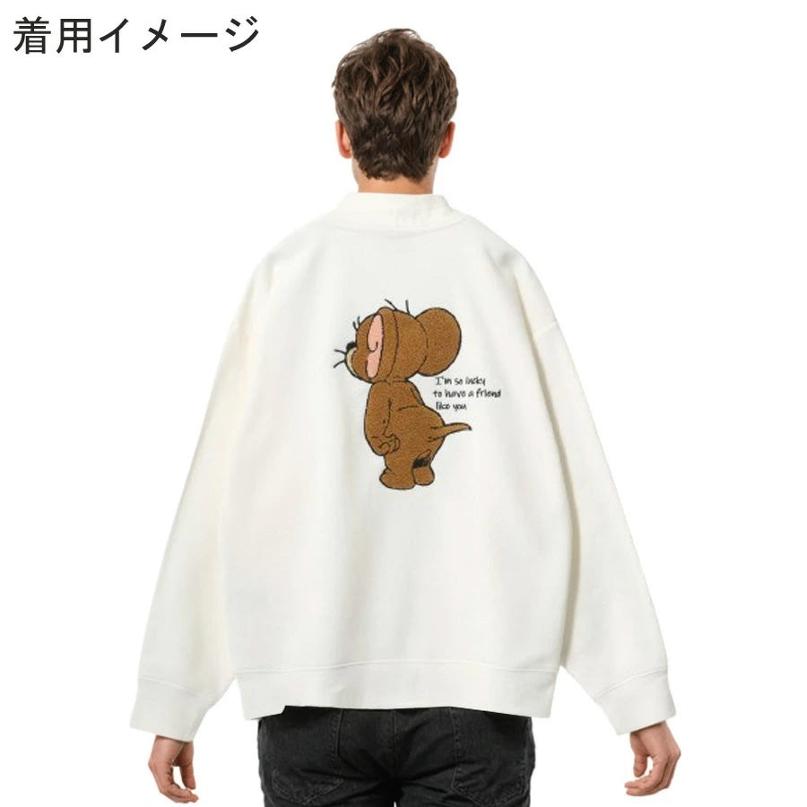 トムとジェリー スウェット トレーナー メンズ 裏起毛 ビッグシルエット オーバーサイズ ゆったり シンプル ロゴ入り ワンポイント 長袖 キャラクター 大きいサイズ レディース(0122280285)