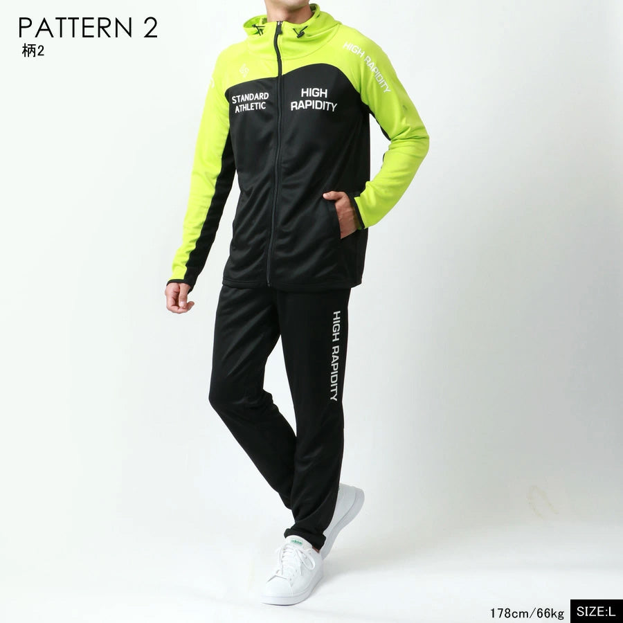 soleildor ソレイルドール スポーツウェア メンズ ジャージ 上下 セットアップ トレーニングウェア ブランド おしゃれ トップス パンツ 長袖 大きいサイズ ゆったり(0162210002)