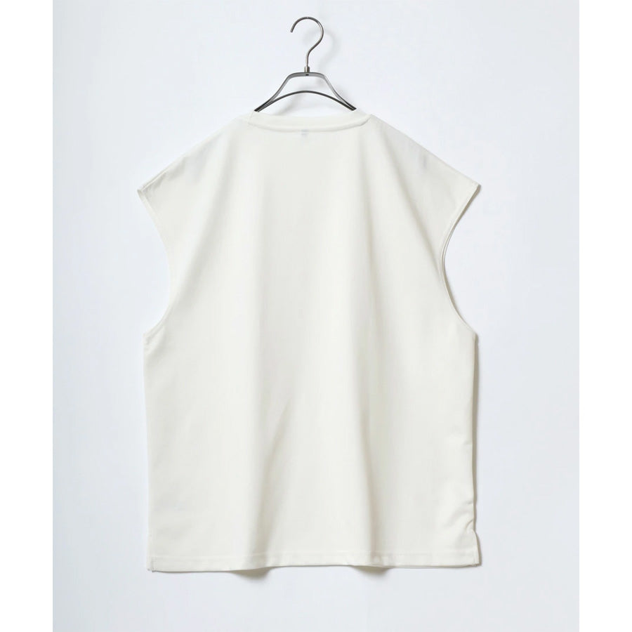marukawa ドライ ダブルフェイス ポンチ ノースリーブ メンズ レディース ユニセックス Tシャツ 袖なし カットソー トップス インナー 速乾性 ストレッチ イージーケア素材 とろみ 快適 着心地 ベーシック シンプル ミニマル(0183010005)