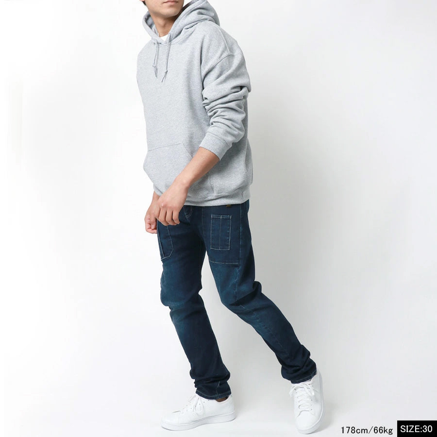 Jeanism EDWIN ジーニズム エドウィン カーゴパンツ ジーンズ メンズ デニムパンツ ジーパン スリム ゆったり アメカジ ストレッチ 大きいサイズ 3D 立体裁断 レギュラーパンツ ズボン ウォッシュ加工 テーパード(4171500018)