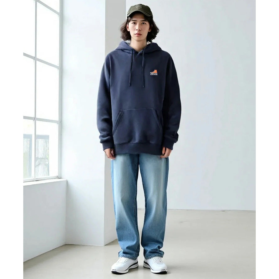 CONVERSE コンバース 裏ボア パーカー メンズ レディース ユニセックス 秋服 大きいサイズ 長袖 無地 長袖スウェット おしゃれ きれいめ ゆったり ロゴ シューズ 刺繍 ワンポイント プルパーカー あったか(0132280171)