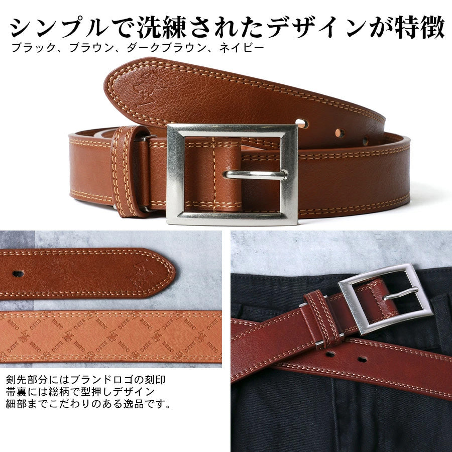 BEVERLY HILLS POLO CLUB ビバリーヒルズポロクラブ ベルト メンズ PUレザー 全長110cm 合成皮革 ブランド ワンポイント ロゴ ビジネス(7718490291)