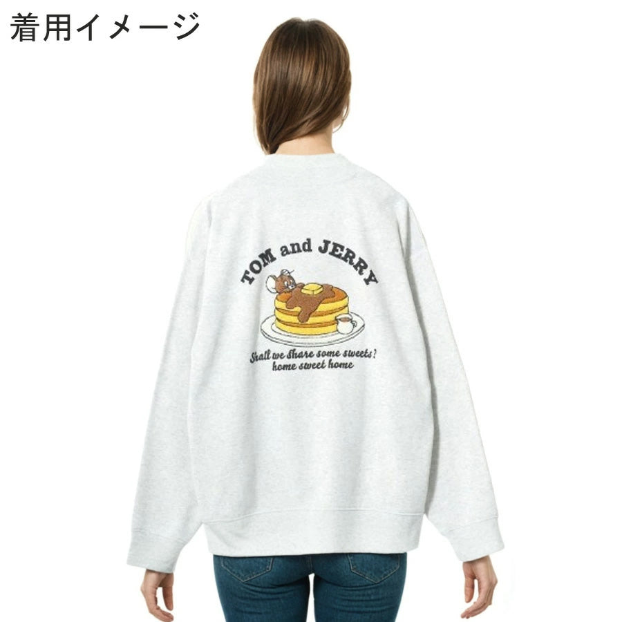 トムとジェリー スウェット トレーナー メンズ 裏起毛 ビッグシルエット オーバーサイズ ゆったり シンプル ロゴ入り ワンポイント 長袖 キャラクター 大きいサイズ レディース(0122280285)