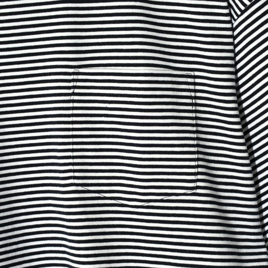 ヒヤロン 接触冷感 Tシャツ 半袖 ボーダー メンズ レディース ユニセックス クルーネック ポケット付き ポケT ひんやり 涼しい(0111690023)