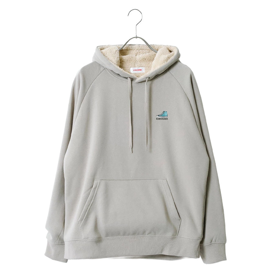 CONVERSE コンバース 裏ボア パーカー メンズ レディース ユニセックス 秋服 大きいサイズ 長袖 無地 長袖スウェット おしゃれ きれいめ ゆったり ロゴ シューズ 刺繍 ワンポイント プルパーカー あったか(0132280171)