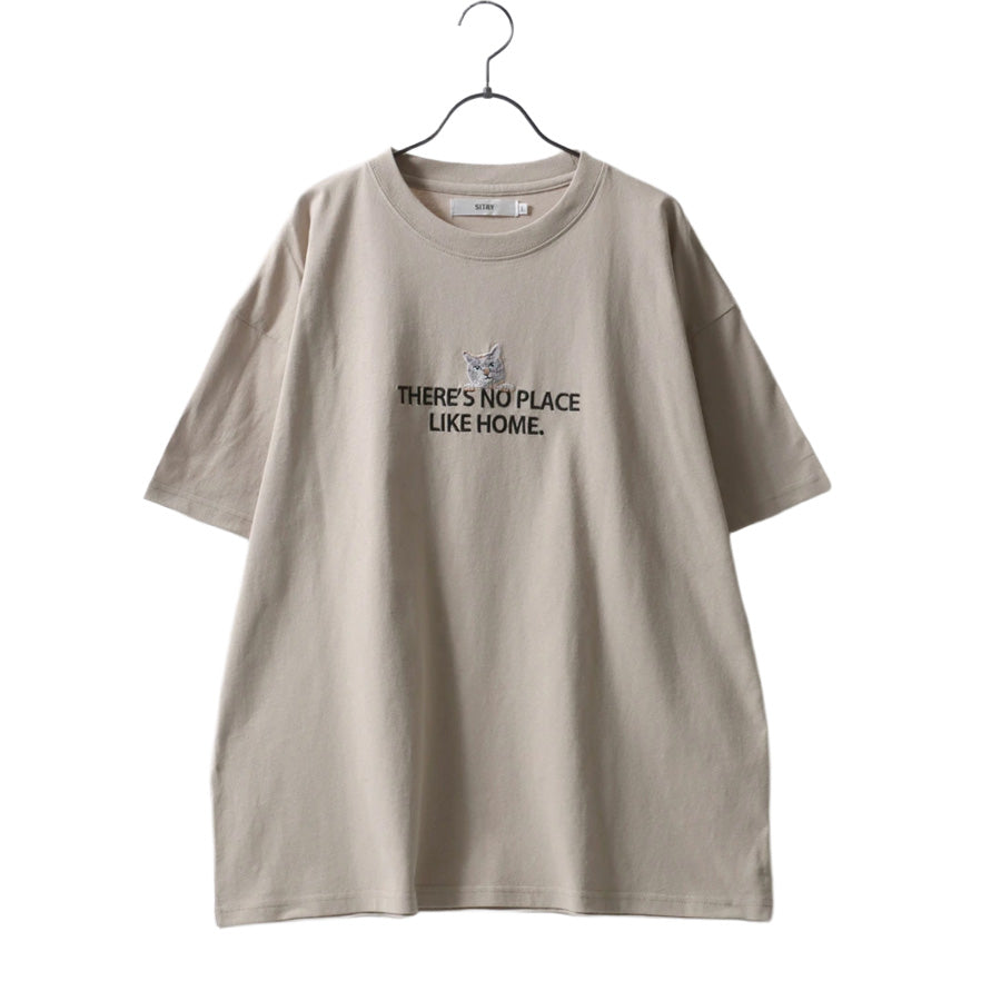 SITRY シトリー Tシャツ 半袖 メンズ レディース ユニセックス 綿100 別注 オーバーサイズ ビッグシルエット ワイドシルエット アニマル ワンポイント刺繍 ストリート カットソー トップス(0115130026)