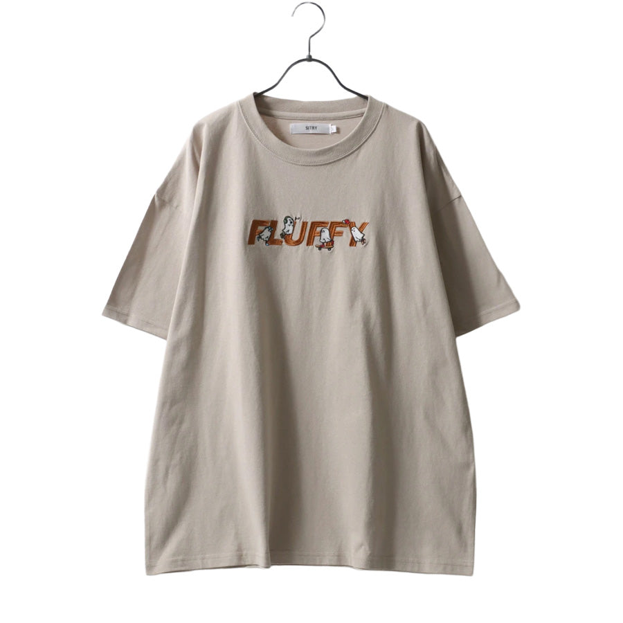 SITRY シトリー Tシャツ 半袖 メンズ レディース ユニセックス 綿100 別注 オーバーサイズ ビッグシルエット ワイドシルエット アニマル ゴースト ワンポイント刺繍 カットソー トップス(0115130027)
