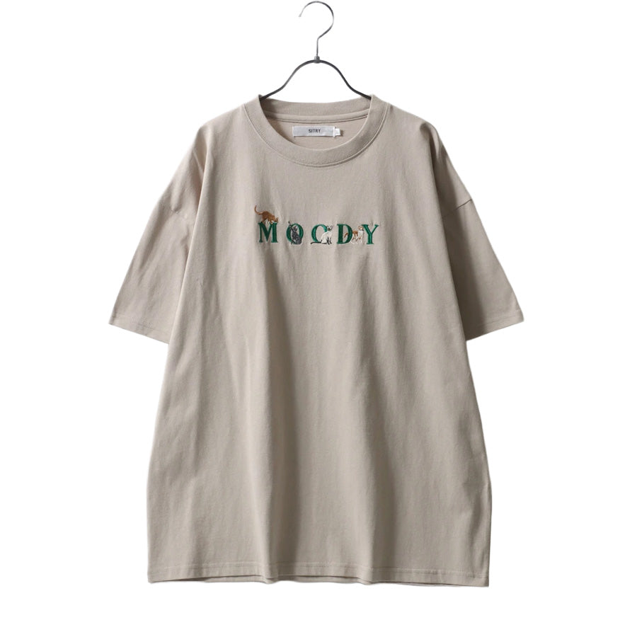 SITRY シトリー Tシャツ 半袖 メンズ レディース ユニセックス 綿100 別注 オーバーサイズ ビッグシルエット ワイドシルエット アニマル ゴースト ワンポイント刺繍 カットソー トップス(0115130027)