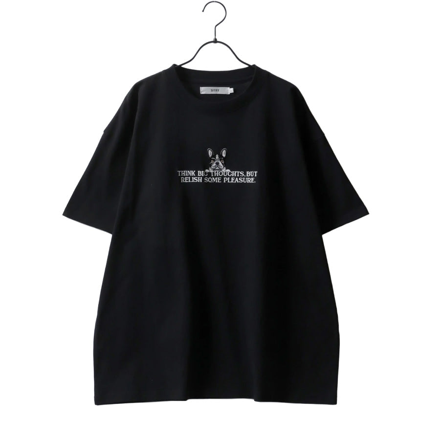 SITRY シトリー Tシャツ 半袖 メンズ レディース ユニセックス 綿100 別注 オーバーサイズ ビッグシルエット ワイドシルエット アニマル ワンポイント刺繍 ストリート カットソー トップス(0115130026)