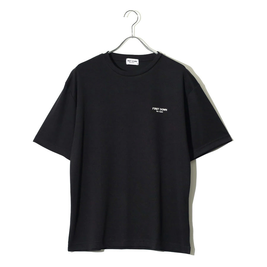 FIRST DOWN ファーストダウン Tシャツ 半袖 メンズ レディース ユニセックス マイクロメッシュ ワンポイント ブランド ロゴ クルーネック 吸水速乾 ドライ(0112000223)