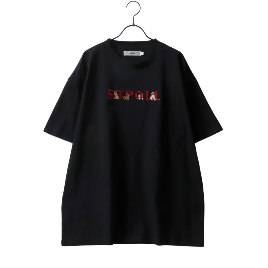 SITRY シトリー Tシャツ 半袖 メンズ レディース ユニセックス 綿100 別注 オーバーサイズ ビッグシルエット ワイドシルエット アニマル ゴースト ワンポイント刺繍 カットソー トップス(0115130027)