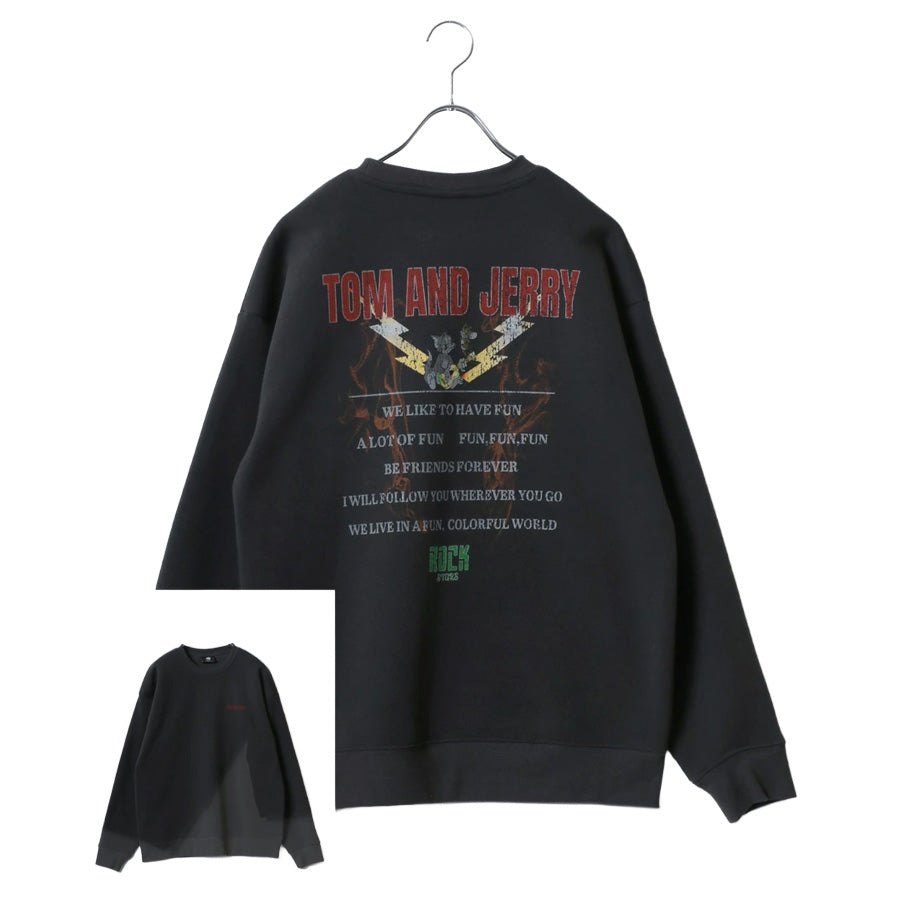 トムとジェリー スウェット トレーナー メンズ 裏起毛 ビッグシルエット オーバーサイズ ゆったり シンプル ロゴ入り ワンポイント 長袖 キャラクター レディース(0122280287)