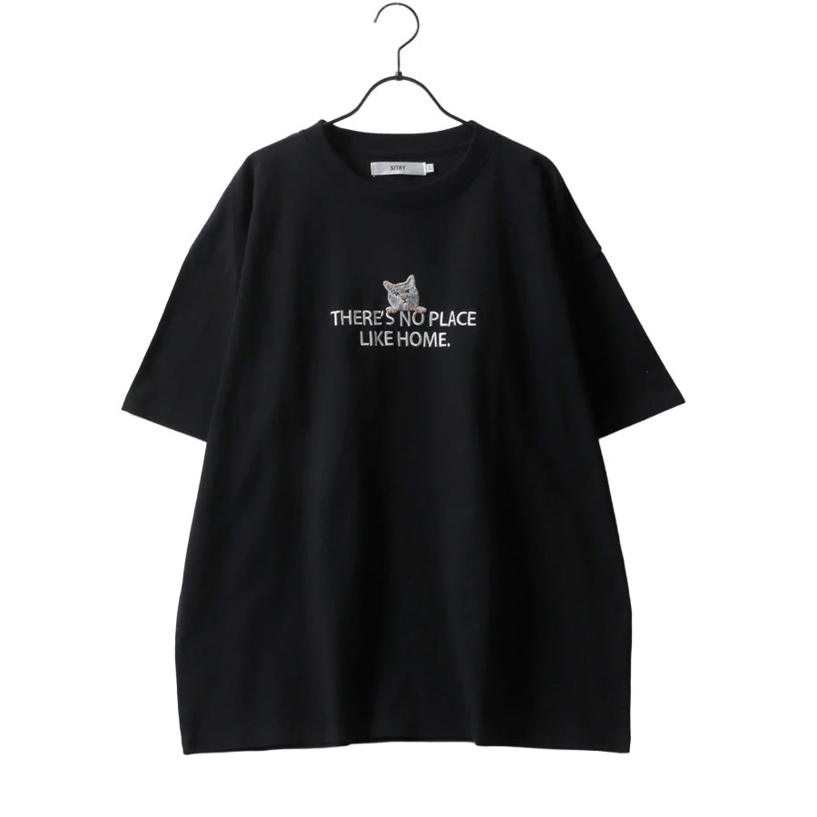 SITRY シトリー Tシャツ 半袖 メンズ レディース ユニセックス 綿100 別注 オーバーサイズ ビッグシルエット ワイドシルエット アニマル ワンポイント刺繍 ストリート カットソー トップス(0115130026)