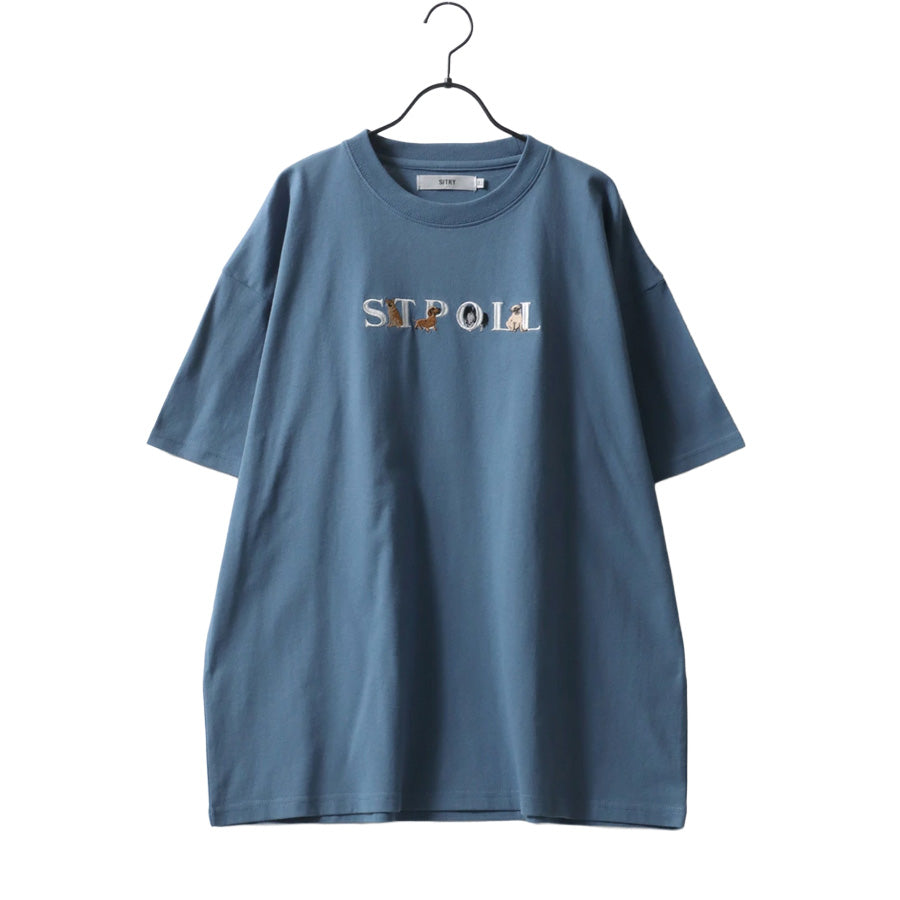 SITRY シトリー Tシャツ 半袖 メンズ レディース ユニセックス 綿100 別注 オーバーサイズ ビッグシルエット ワイドシルエット アニマル ゴースト ワンポイント刺繍 カットソー トップス(0115130027)