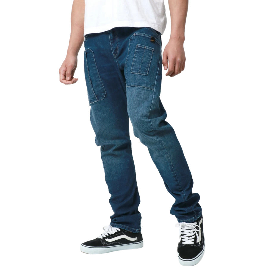 Jeanism EDWIN ジーニズム エドウィン カーゴパンツ ジーンズ メンズ デニムパンツ ジーパン スリム ゆったり アメカジ ストレッチ 大きいサイズ 3D 立体裁断 レギュラーパンツ ズボン ウォッシュ加工 テーパード(4171500018)