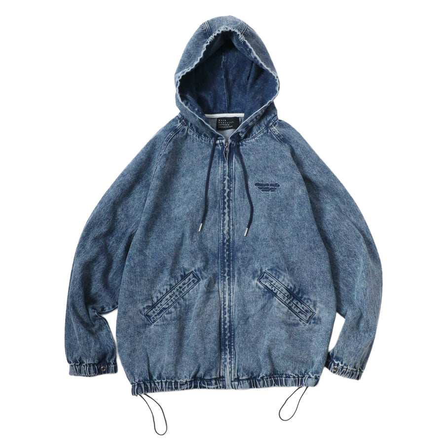 Mark Gonzales マークゴンザレス デニムジャケット メンズ フーディ 別注 オーバーサイズ デニム リアルツリーカモ ジップアップパーカー 総柄パーカー(3135030002)