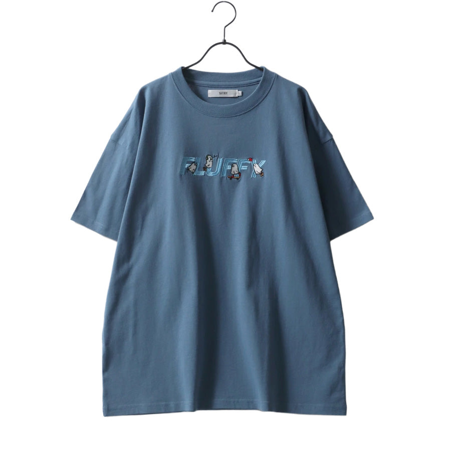 SITRY シトリー Tシャツ 半袖 メンズ レディース ユニセックス 綿100 別注 オーバーサイズ ビッグシルエット ワイドシルエット アニマル ゴースト ワンポイント刺繍 カットソー トップス(0115130027)