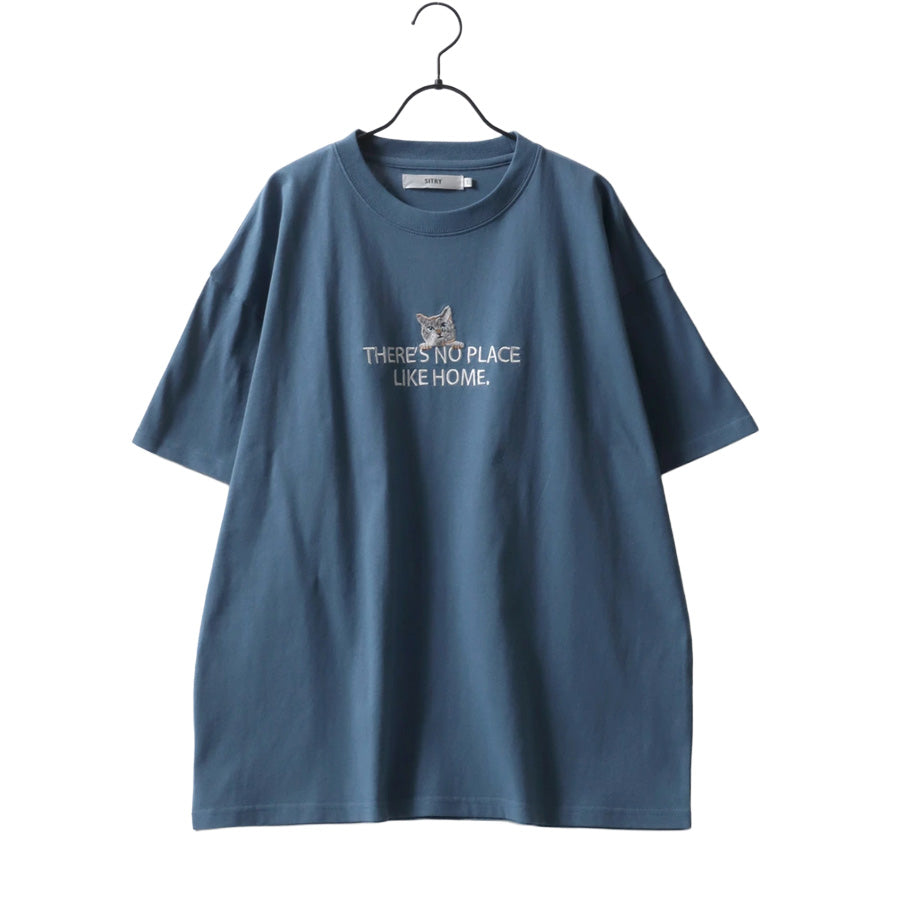 SITRY シトリー Tシャツ 半袖 メンズ レディース ユニセックス 綿100 別注 オーバーサイズ ビッグシルエット ワイドシルエット アニマル ワンポイント刺繍 ストリート カットソー トップス(0115130026)