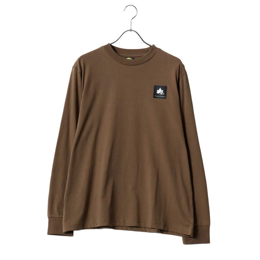 LOGOS park ロゴスパーク Tシャツ 長袖 メンズ レディース ユニセックス ワンポイント ボックス ロゴ ブランド ロンT アウトドア カットソー トップス リサイクル天竺 ベーシック(0112281291)