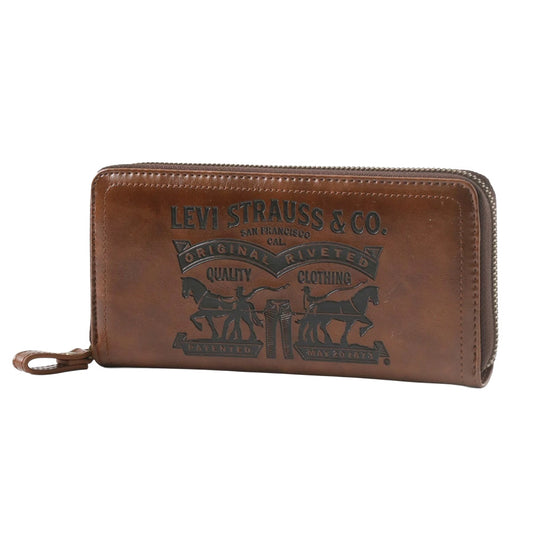 Levi's リーバイス 財布 メンズ ラウンドジップ ラウンドファスナー ロングウォレット 長財布 ツーホース ロゴ PUレザー 合成皮革(7738990011)