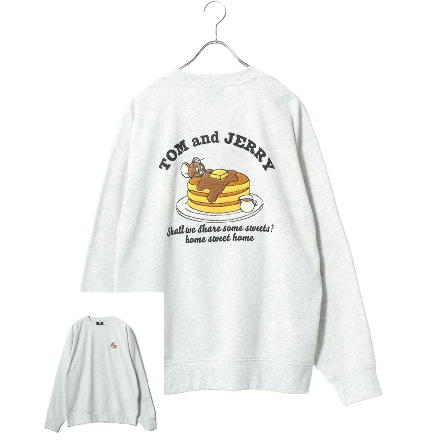 トムとジェリー スウェット トレーナー メンズ 裏起毛 ビッグシルエット オーバーサイズ ゆったり シンプル ロゴ入り ワンポイント 長袖 キャラクター 大きいサイズ レディース(0122280285)