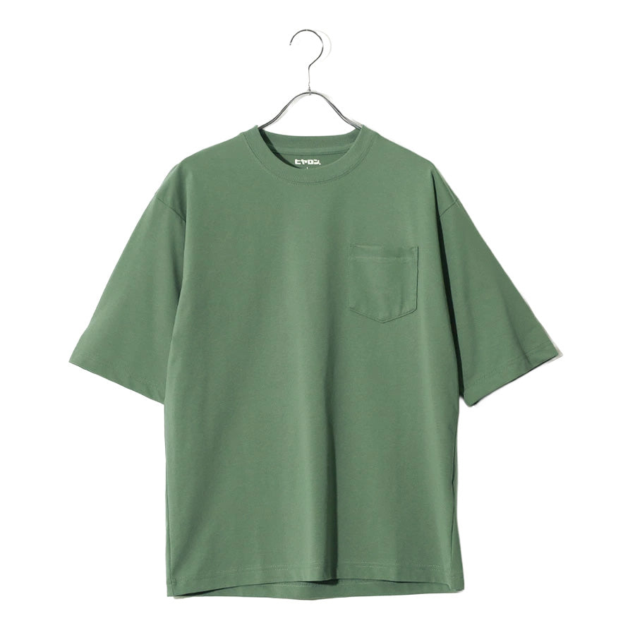 ヒヤロン 接触冷感 Tシャツ 半袖 無地 メンズ レディース ユニセックス クルーネック ポケット付き ポケT ひんやり 涼しい(0111690022)