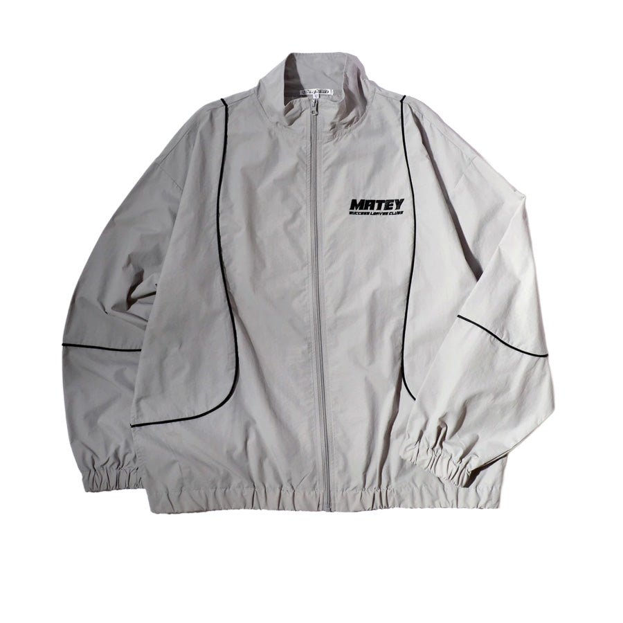 MATEY メーティー ロゴ 切替ライン シャカシャカ ナイロンブルゾン メンズ レディース ユニセックス トラックジャケット ライトアウター オーバーサイズ ルーズ(3142210160)