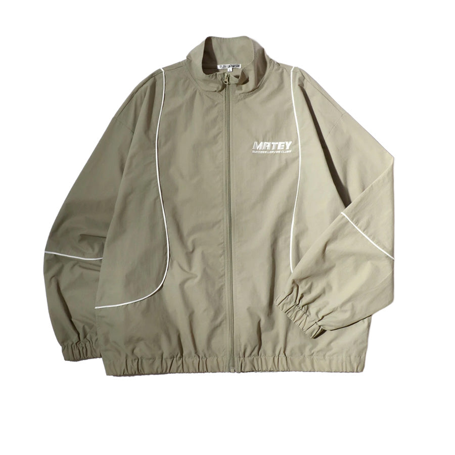 MATEY メーティー ロゴ 切替ライン シャカシャカ ナイロンブルゾン メンズ レディース ユニセックス トラックジャケット ライトアウター オーバーサイズ ルーズ(3142210160)