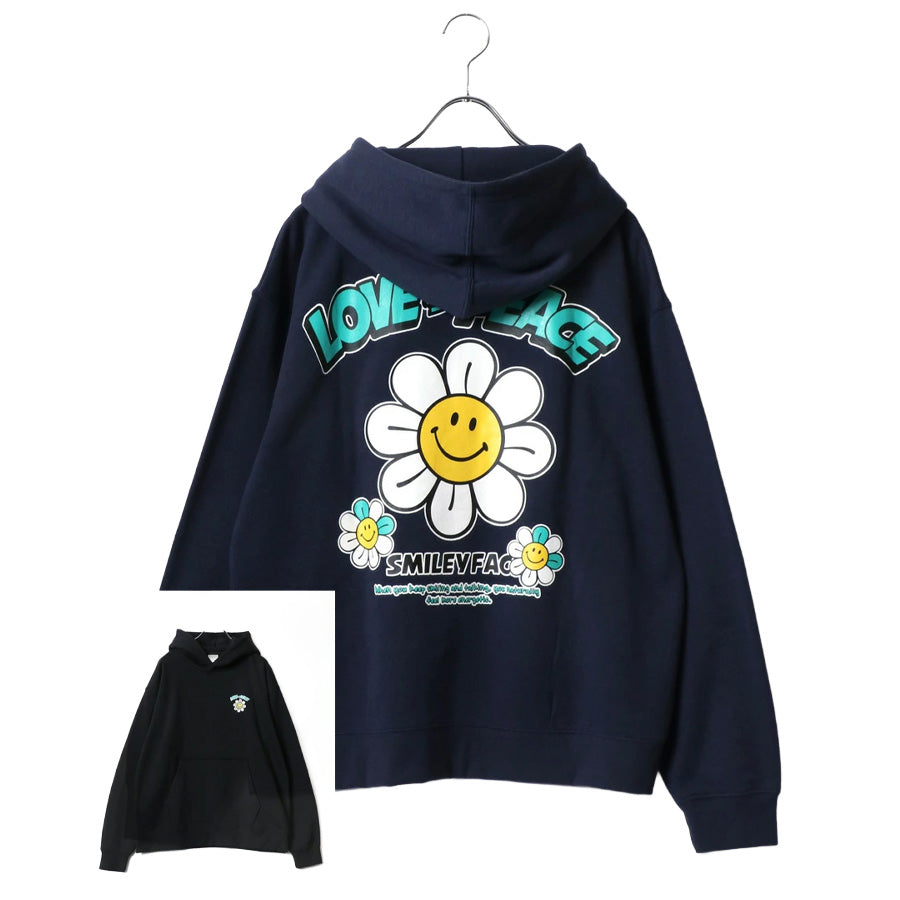SMILEY FACE スマイリーフェイス スウェット パーカー メンズ 裏起毛 プルパーカー フーディ フーディー ワンポイント刺繍 スエット レディース(0132510130)