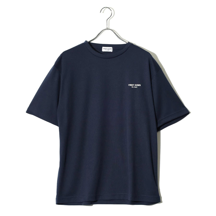 FIRST DOWN ファーストダウン Tシャツ 半袖 メンズ レディース ユニセックス マイクロメッシュ ワンポイント ブランド ロゴ クルーネック 吸水速乾 ドライ(0112000223)