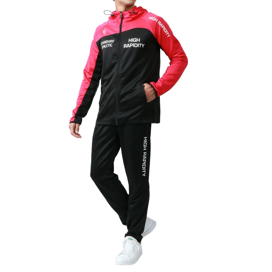 soleildor ソレイルドール スポーツウェア メンズ ジャージ 上下 セットアップ トレーニングウェア ブランド おしゃれ トップス パンツ 長袖 大きいサイズ ゆったり(0162210002)