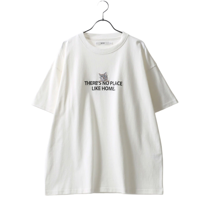 SITRY シトリー Tシャツ 半袖 メンズ レディース ユニセックス 綿100 別注 オーバーサイズ ビッグシルエット ワイドシルエット アニマル ワンポイント刺繍 ストリート カットソー トップス(0115130026)