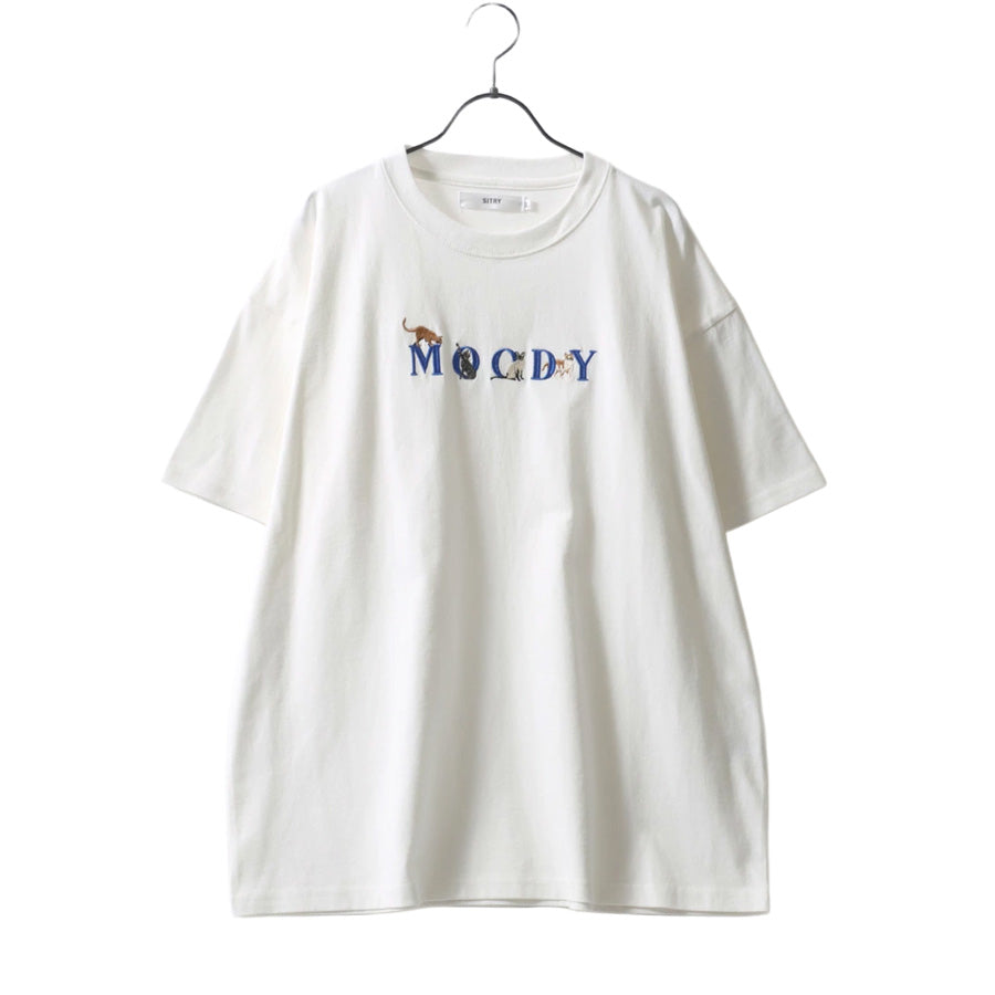 SITRY シトリー Tシャツ 半袖 メンズ レディース ユニセックス 綿100 別注 オーバーサイズ ビッグシルエット ワイドシルエット アニマル ゴースト ワンポイント刺繍 カットソー トップス(0115130027)