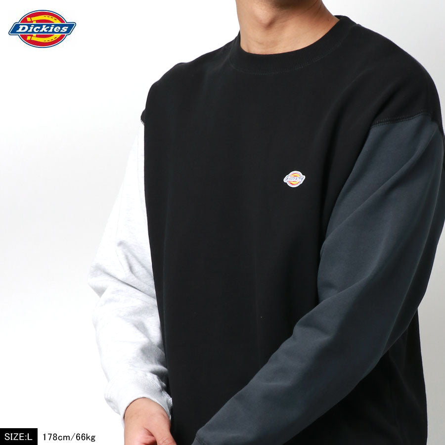 Dickies ディッキーズ 裏毛 ワンポイント 刺繍 ワッペン スエットトレーナー(0121590016)