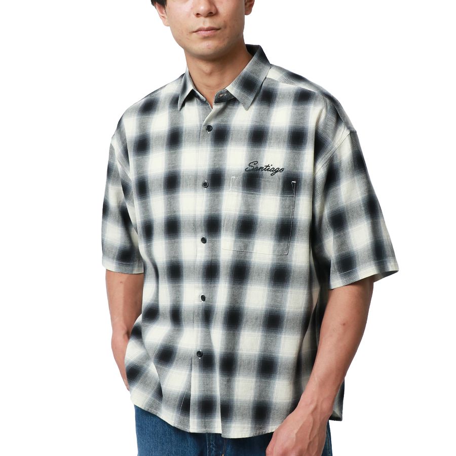 MRU チェックシャツ メンズ 半袖(2142680103)