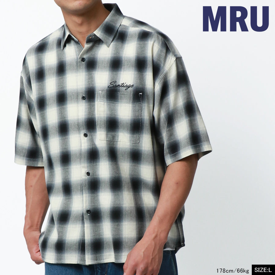 MRU チェックシャツ メンズ 半袖(2142680103)