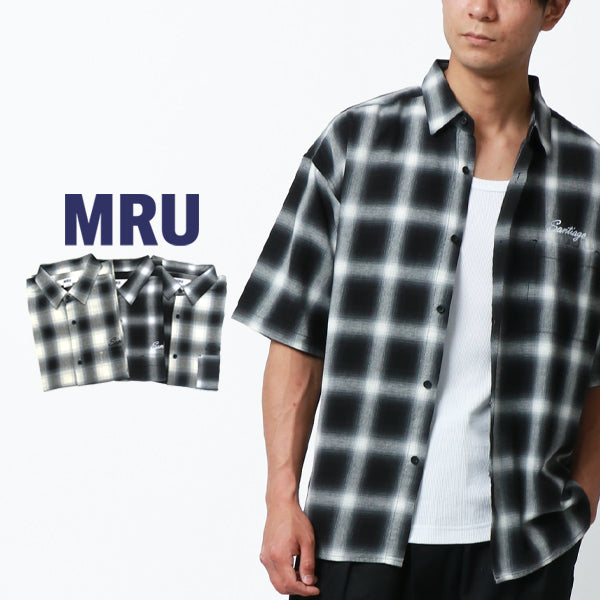 MRU チェックシャツ メンズ 半袖(2142680103)